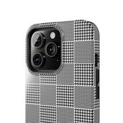Chic Houndstooth Tough Phone Case - Stylish and Durable Protection