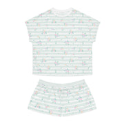 Floral Striped Women's Short Pajama Set - Soft & Comfortable for Relaxing Nights