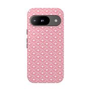 Pink Heart Pattern Tough Google Pixel Phone Case - Cute and Durable Protection