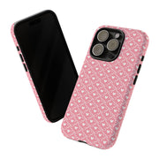 Pink Heart Pattern Tough iPhone Case - Durable Protection for Sweethearts