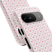 Pink Heart Pattern Google Pixel Tough Case - Stylish and Durable Phone Cover