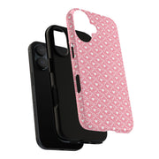 Pink Heart Pattern Tough iPhone Case - Durable Protection for Sweethearts