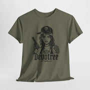 Devotree Unisex Heavy Cotton Tee - Edgy Tattooed Woman Design
