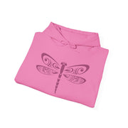 Dragonfly Design Pink Hooded Sweatshirt - Unisex Heavy Blend™