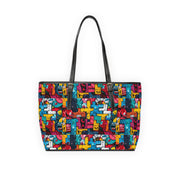 Colorful PU Leather Shoulder Bag – Stylish Tote with Bold Design for Everyday Use