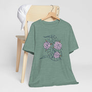 Botanical Snake Unisex Jersey Tee - Stylish Short Sleeve T-Shirt with Floral Design