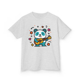 Kids Panda Guitar Tee - Cute Heavy Cotton T-Shirt for Music Lovers
