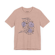 Serpent and Flower Graphic Unisex Tee - Nature-Inspired Design
