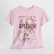 Floral Amour Tee, Romantic T-Shirt, Gift for Her, Cute Casual Wear, Love Shirt, Valentine's Day Gift, Everyday Comfort