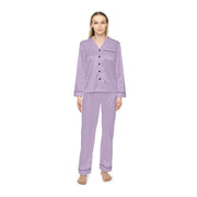 Elegant Women's Satin Pajamas Set - Lavender Pattern for Cozy Nights