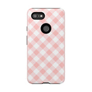 Chic Pink Gingham Google Pixel Phone Case for Tough Protection