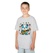 Kids Panda Guitar Tee - Cute Heavy Cotton T-Shirt for Music Lovers