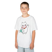 Cute Cat Graphic Kids Heavy Cotton Tee - Perfect for Animal Lovers