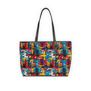 Colorful PU Leather Shoulder Bag – Stylish Tote with Bold Design for Everyday Use