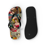 Retro Comic Flip Flops - Fun Summer Footwear for Beach Days & Casual Outings
