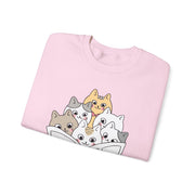 Cute Cat Reading Crewneck Sweatshirt for Cat Lovers