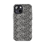 Zebra Print Tough Phone Case - Durable Protection for Style and Function