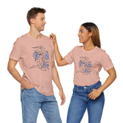 Serpent and Flower Graphic Unisex Tee - Nature-Inspired Design