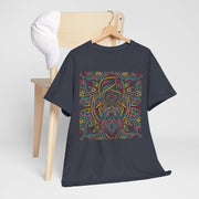 Trippy Nature Unisex Heavy Cotton Tee - Colorful Psychedelic Design