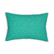 Whimsical Turquoise Patterned Lumbar Pillow - Perfect for Home Decor and Gift Giving