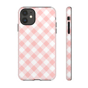 Pink Gingham Tough iPhone Case - Stylish & Durable Protection