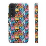 Colorful Cat Pattern Samsung Phone Case - Tough Cases for Cat Lovers