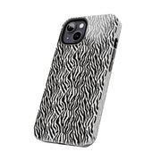 Zebra Print Tough Phone Case - Durable Protection for Style and Function
