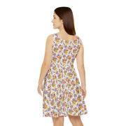 Playful Women's Skater Dress with Fun Prints - Perfect for Casual Outings and Holidays