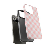 Pink Gingham Tough iPhone Case - Stylish & Durable Protection