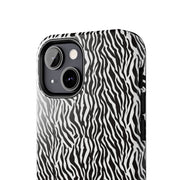Zebra Print Tough Phone Case - Durable Protection for Style and Function