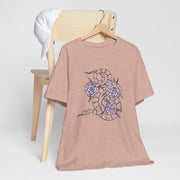 Serpent and Flower Graphic Unisex Tee - Nature-Inspired Design
