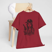 Devotree Unisex Heavy Cotton Tee - Edgy Tattooed Woman Design
