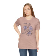 Serpent and Flower Graphic Unisex Tee - Nature-Inspired Design