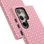 Cute Patterned Samsung Galaxy Phone Case - Tough Cases with Pink Hearts