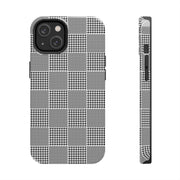 Chic Houndstooth Tough Phone Case - Stylish and Durable Protection