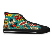 Comic Book Women's High Top Sneakers - Superhero Style Footwear