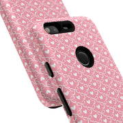 Pink Heart Pattern Tough Google Pixel Phone Case - Cute and Durable Protection
