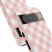 Chic Pink Gingham Google Pixel Phone Case for Tough Protection