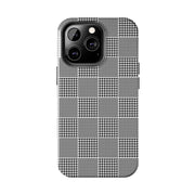 Chic Houndstooth Tough Phone Case - Stylish and Durable Protection