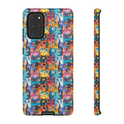 Colorful Cat Pattern Samsung Phone Case - Tough Cases for Cat Lovers