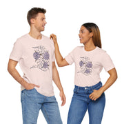 Unisex Short Sleeve Tee with Snake and Floral Design - Trendy Casual Wear