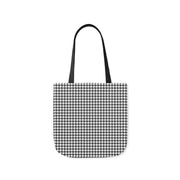 Stylish Black and White Houndstooth Canvas Tote Bag