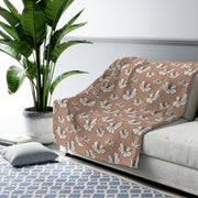 Cozy Floral Sherpa Fleece Blanket for Home Relaxation