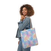 Pastel Tie-Dye Canvas Tote Bag with 5-Color Straps