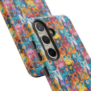 Colorful Cat Pattern Samsung Phone Case - Tough Cases for Cat Lovers