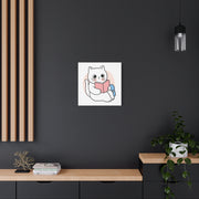 Cute Cat Reading Canvas Art - Perfect for Cat Lovers