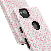 Pink Heart Pattern Google Pixel Tough Case - Stylish and Durable Phone Cover