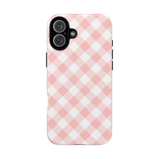 Pink Gingham Tough iPhone Case - Stylish & Durable Protection