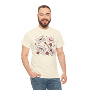 Retro Music Vibe Unisex Heavy Cotton Tee with Cassette and Guitar Design