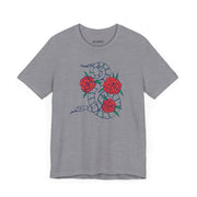 Snake and Roses Unisex Jersey Tee - Stylish Graphic Tee for Nature Lovers